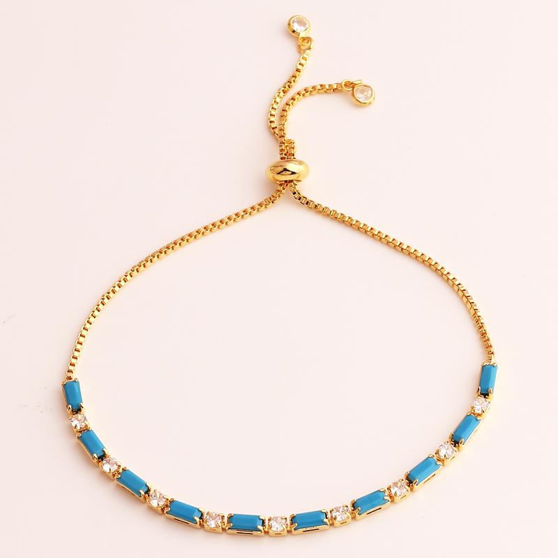 Luxury Rainbow Iced Out Zircon Tennis CZ Bracelet Women's Stretch Adjustable Bracelet Hippie Fashion Accessories Jewelry Gifts