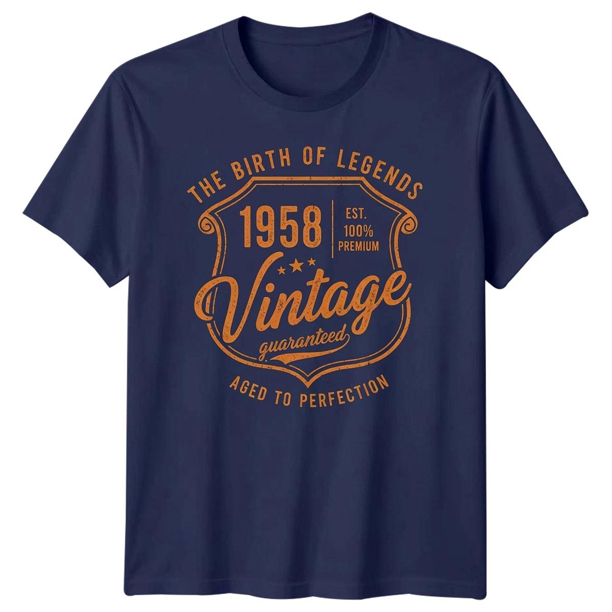 The Birth Of Legends 1958 Vintage 68th Birthday Mens T-Shirt Gift 2XL