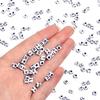 50-100pcs White And Black Color Letter Beads Alphabet Loose Beads Square Beads For Jewelry Making DIY Earring Bracelet Charm