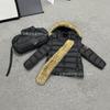 ZAVETTI Dames Geborduurde Schouderpatch Met Bontrand Capuchon Pufferjas Streetwear