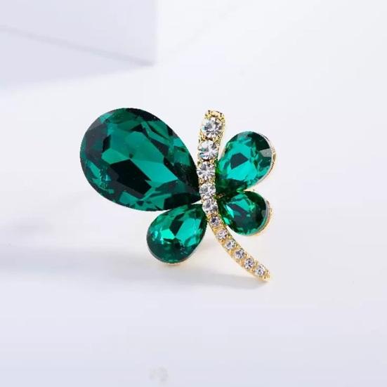 Brož Emerald Butterfly Elegantní krásný kamínkový lesk Atraktivní poutavý ženský živůtek