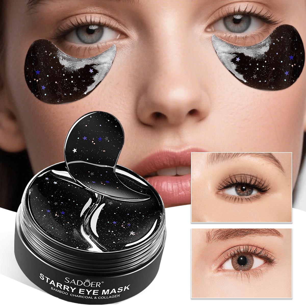 

60 шт. бамбуковая угольная маска для глаз от отечности, темных кругов, против морщин, увлажняющая, подтягивающая кожу вокруг глаз 1