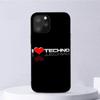 Techno Music Fashion Black For iPhone Samsung Galaxy Redmi Note S 17 16 15 14 13 20 24 25 54 Pro Max Ultra Fe Air Cover Poco