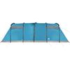 Tunnel Family Tent for 10 Persons Blue Waterproof