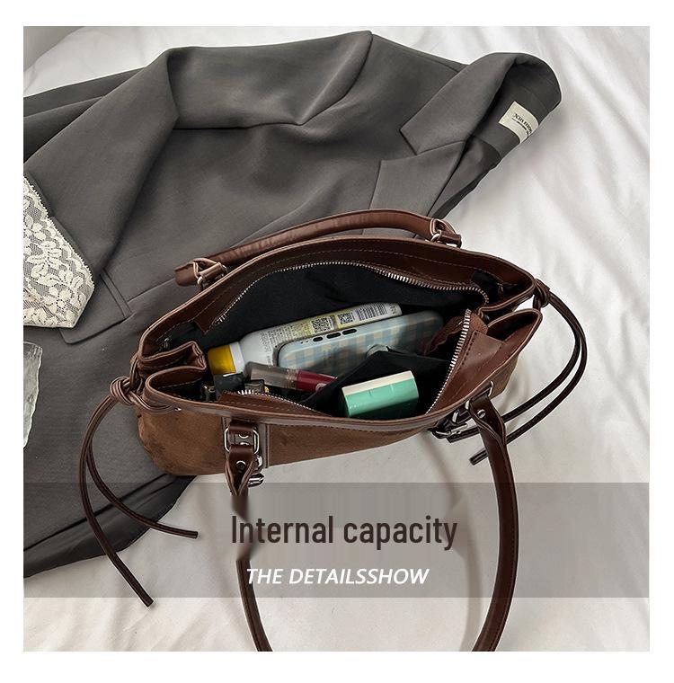 Torba Tote o Dużej Pojemności z Nadrukiem Leoparda - Jesień 2025 Retro Torba na Ramię dla Kobiet