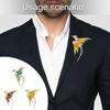 Unique Multicolor Crystal Phoenixes Bird Brooch Dazzling Crystal Phoenixes Brooch Unisex Enamel Bird Pin for Office