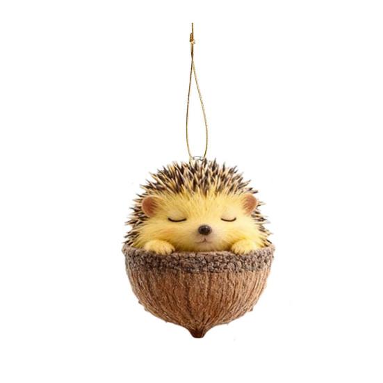 Pine Cone Animal Charm Easy to Hang Acrylic Christmas Hanging Decoration with Festive Theme Bright Color Animal Ornament