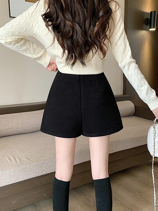 Plus Size Women's High-Waisted Thickened A-Line Skirt Pants for Autumn/Winter