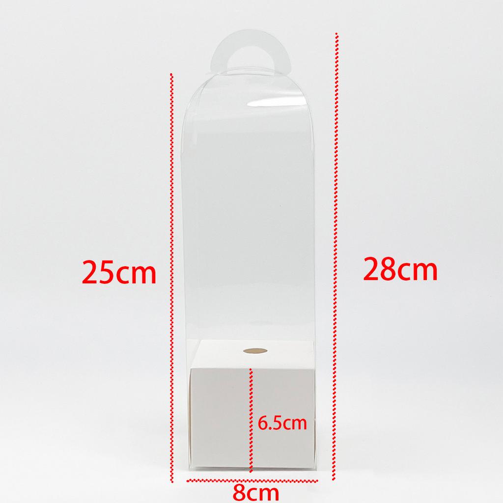 10pc PVC Transparent Rose Single Flower Box Mother's Day Handheld Flower Bouquet Perpetual Flower Packaging Valentine's Day Gift