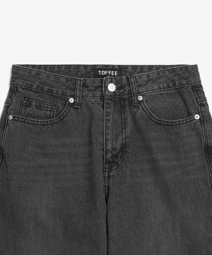 TOFFEE Wide Denim Pants (Deep Grey)