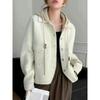 Knitted hooded jacket, winter new fashion versatile loose and thin top women