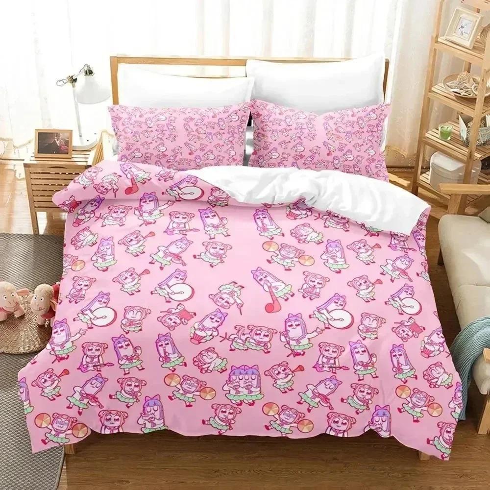 Anime Pop Team Epic PI Beding Set Soft Duvet Cover Bed Linen Set Comfortable Quilt Cover Pilowcase Warm Comforter King Quen Sized Dimensions Young