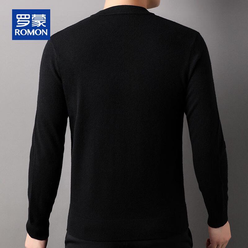 ROMON Men's 100% Pure Wool Half-Turtleneck Pullover Sweater