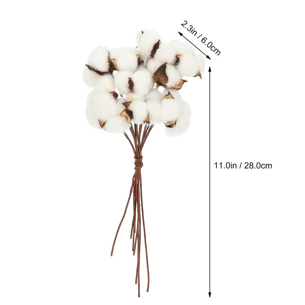 1Set Natural Dried Cotton Flower Branch White Cotton Branch Picks DIY Artificial Flower Bouquet lliving room ornament home deco