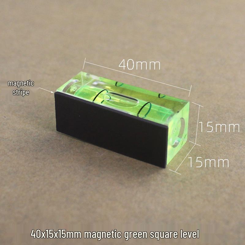 Magnetic Level Keychain with Bubble Ruler and Bead Accents