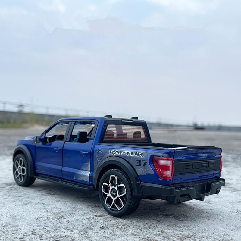 1/20 Ford Raptor F150 Pickup Alloy Truck Car Model Diecast Metal Off-road Vehicle Car Model Sound Light Simulation Kids Toy Gift