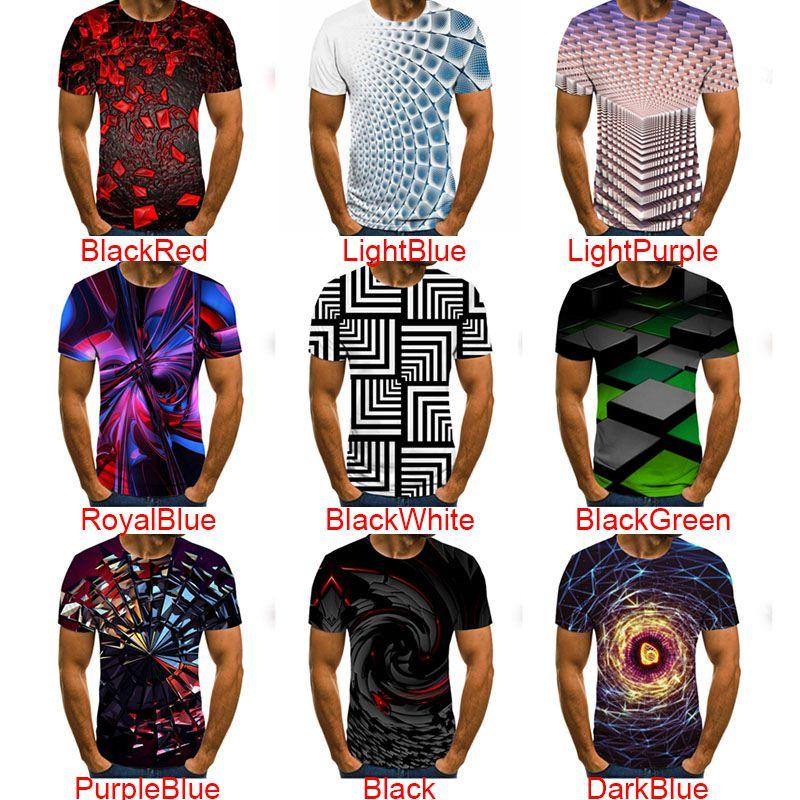 3d Men Vortex Psychedelic Printed Tshirts Hip Hop Short Sleeve Tee Tops Shirts