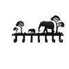 Metal Wall Hook Rack with Elephant Design 7 Hooks for Hanging Keys Towels Coats and Accessories Creative Home Organization Storage