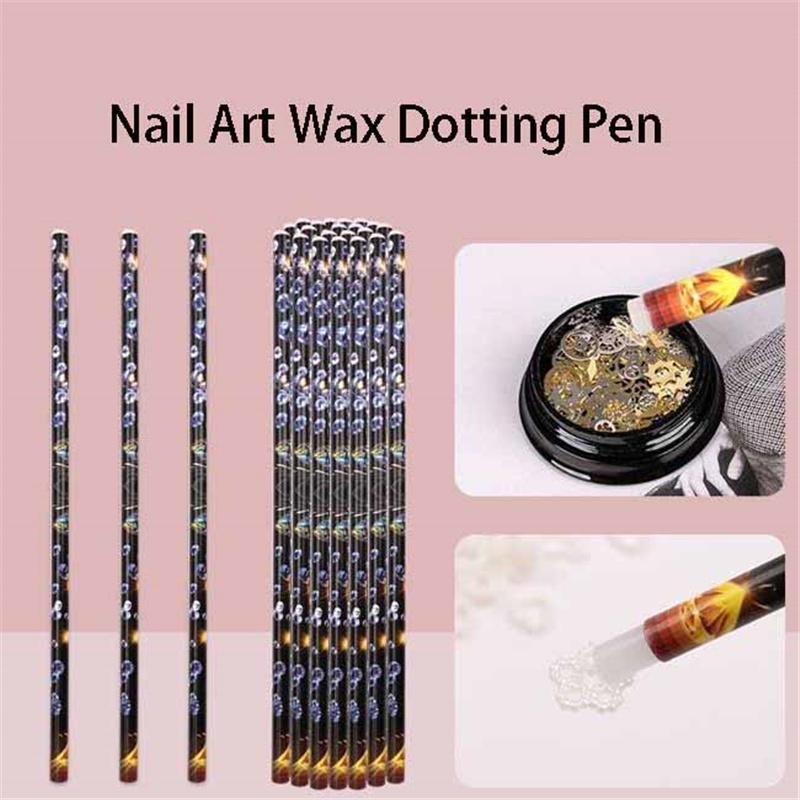 

3 шт. 23 см очень длинная восковая ручка для доттинга для дизайна ногтей, профессиональный инструмент для доттинга для страз, дизайна ногтей и DIY-декора 3PCS