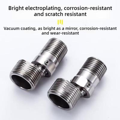 One Steel Angled Curved Foot Angle Adjustment 360° Wall Rotatable Faucet Mounted Eccentric Shower Corner Screw Adapter R6C2