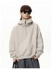 Unisex Heavyweight Half-Zip Hoodie with 3D Panel & Stand-up Collar for Autumn/Winter
