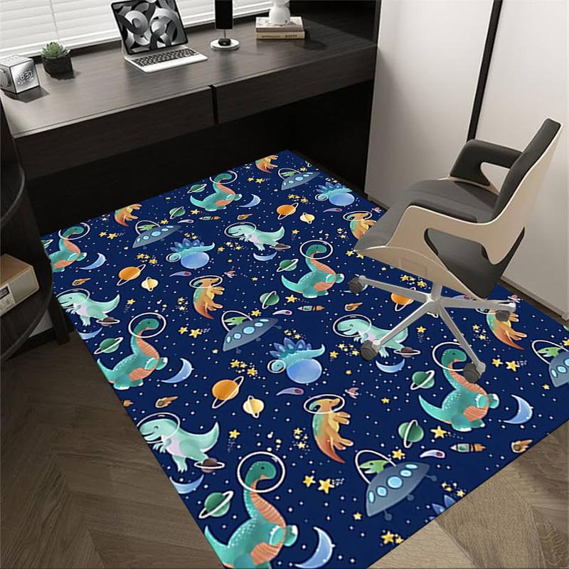 

1PC Dinosaur Space Non-Slip Floor Carpet Compatible for Office&Living Room&Bedroom&Dining room - Flat-Weave Machine-O340 60cm by 90cm