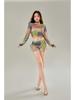 2025 Women's High-End Long Sleeve Swimsuit - Polyester Spandex, Flat Leg, Drawstring Beachwear for Vacations