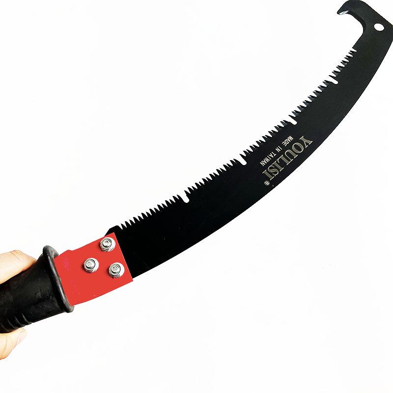 Garden Pruning Saw: Sharpened Hook, Steel Blade, Double Hook for Fruit Tree Trimming & High Branch Cutting
