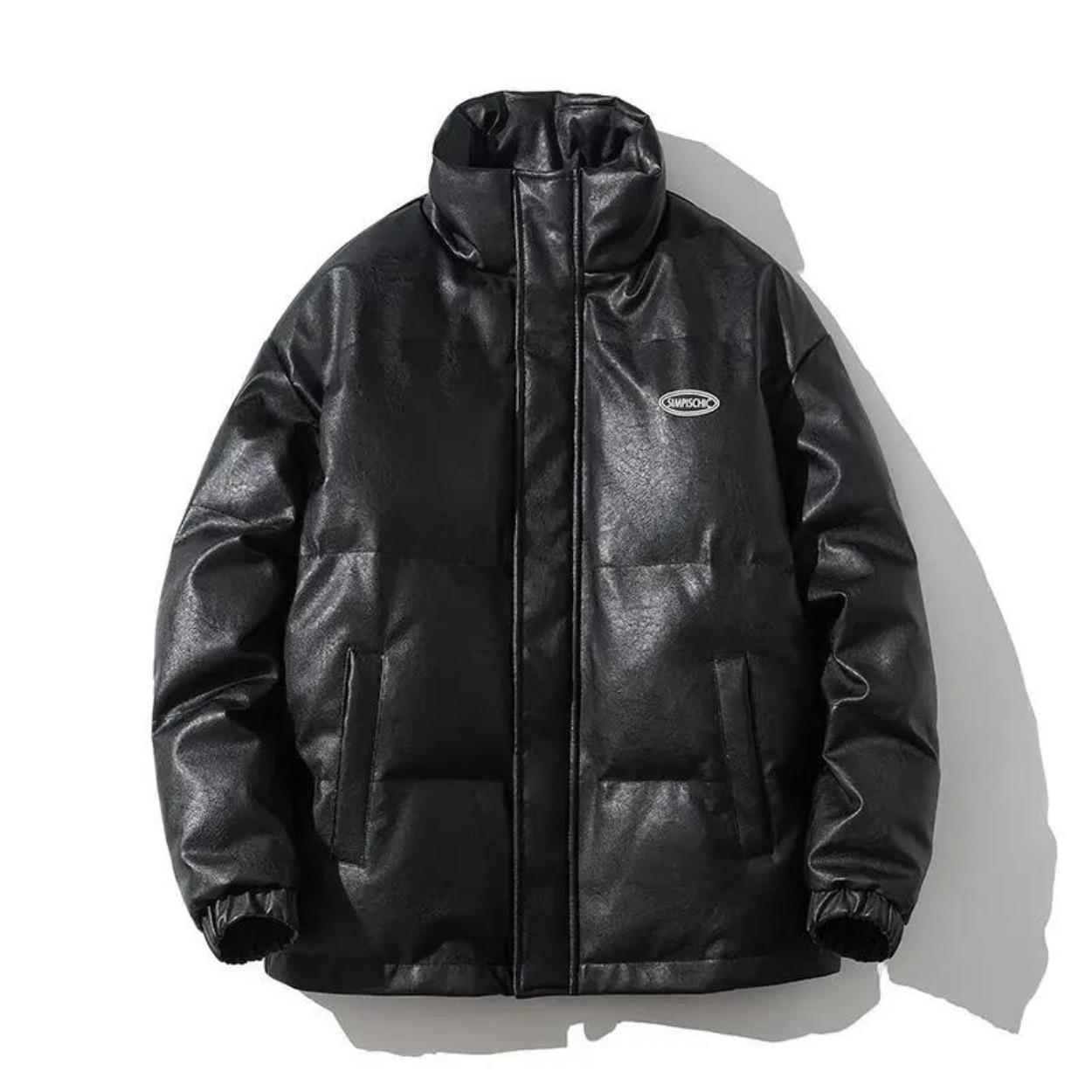 Женская осенне-зимняя свободная теплая однотонная ветрозащитная куртка большого размера — фото 7