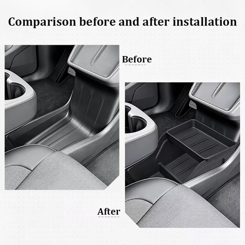 Lagere Opbergbak Middenconsole Voor Tesla Model Y Standaard RWD 2026 Organizerbak TPE Opbergbak Interieuraccessoires