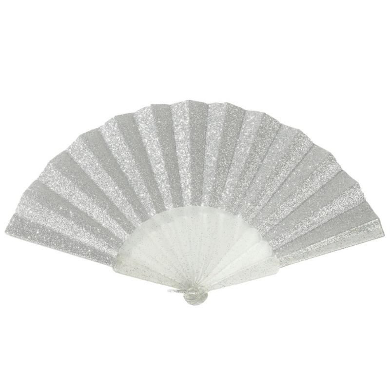 Glittering Hand Fan With Sparkling Transparent Ribs Plastic Decorative Craft Folding Fan For Parties Home Decors Gift
