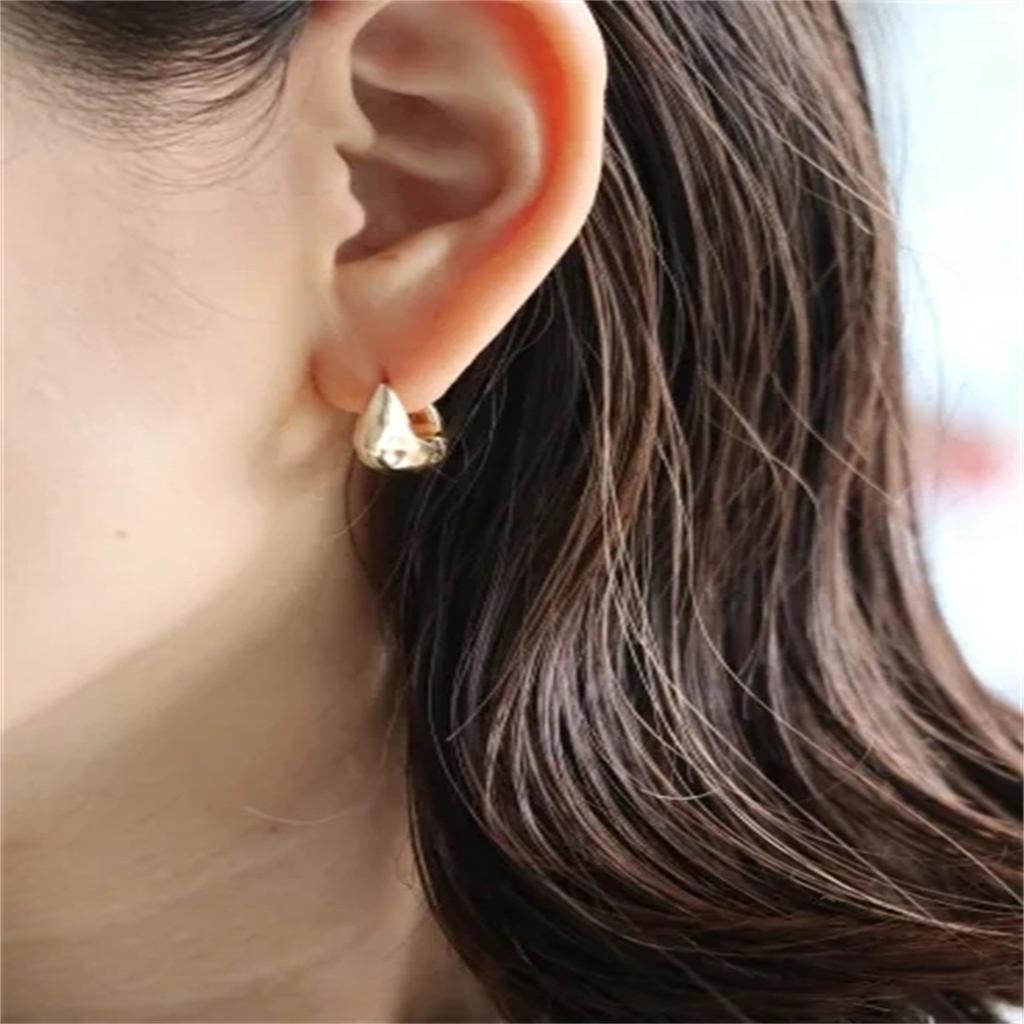 Irregular Hammering Surface Design Ear Buckle Niche Trendy Popular Earrings Fashion Spring And Summer Earrings