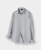 GRANDIOSITY Relaxed Fit Plain Wrinkle Shirt (Gray)