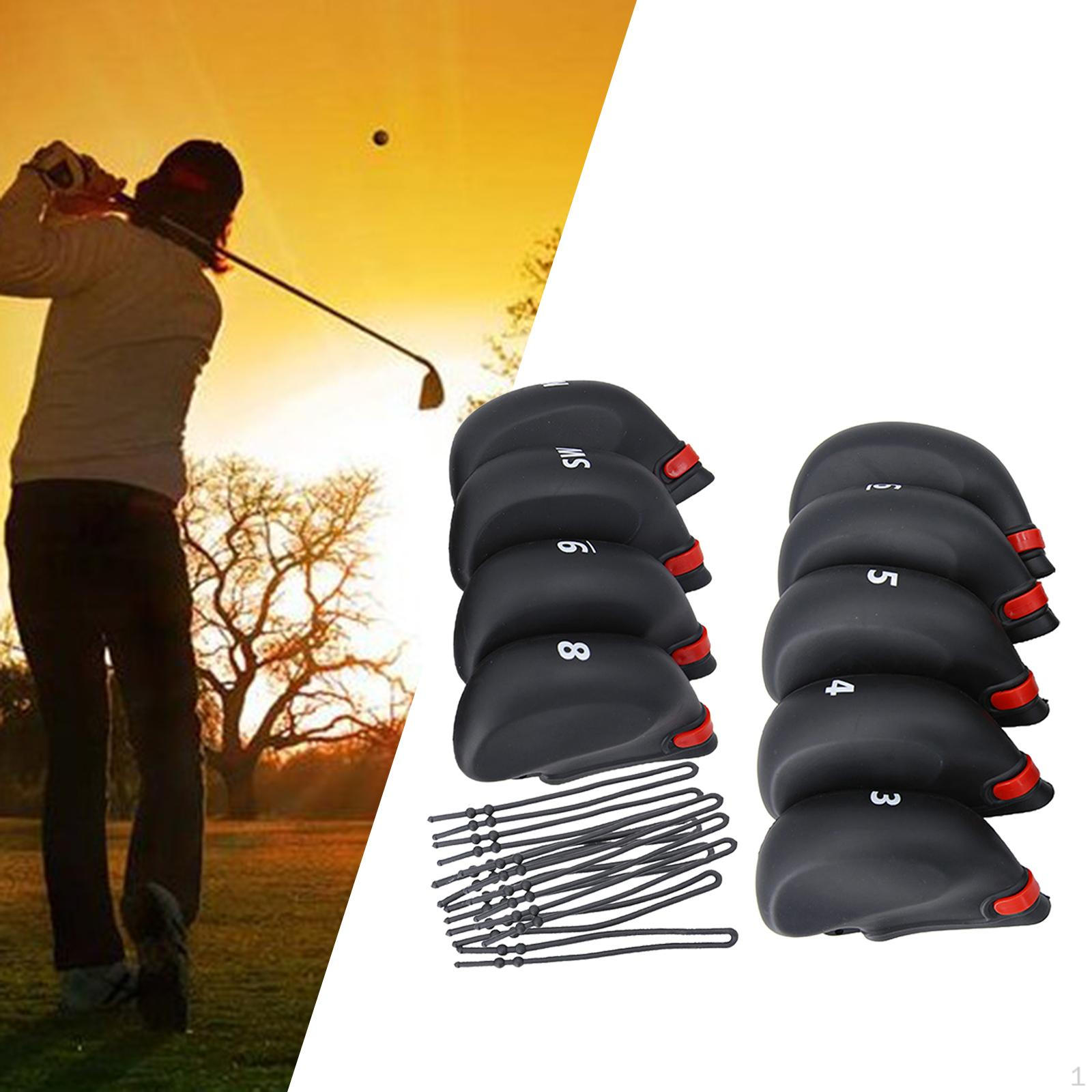 

Golf Iron Covers 9Pcs , Black Covers, Club with