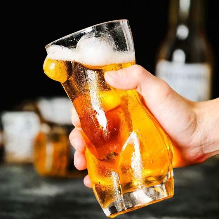 Beer glass, high-value wine glass, bar, large-capacity, thickened bottom, transparent