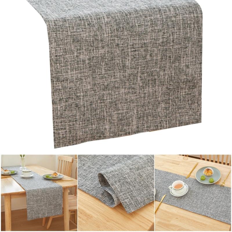 Fold Resistant Polyester Table Runner Not Slip Plan Fade Proof Dyes Contemporary Dining Deck