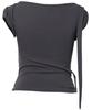 Peulleeoeob Asymmetrical Draped Strap Roll-Up T-Shirt (Fl-170_Charcoal)