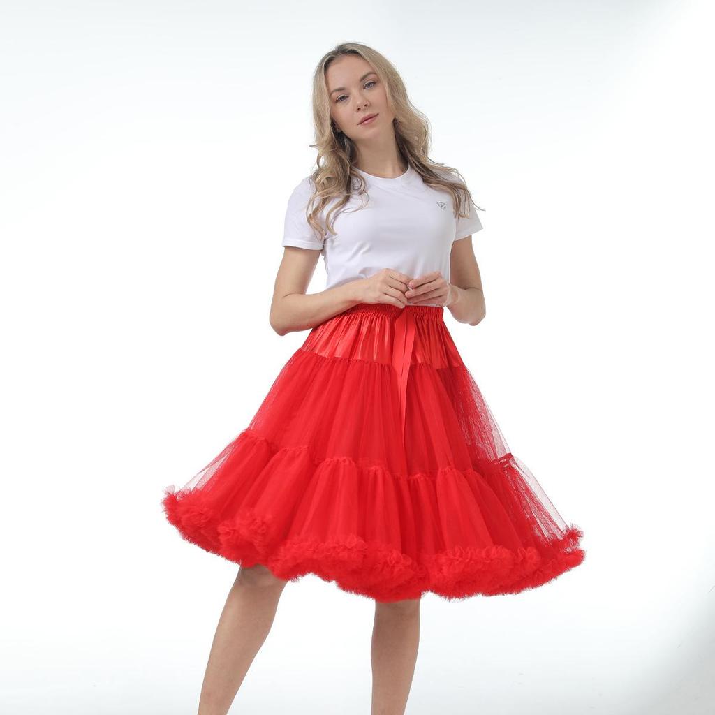 Adult Lolita Super Puffy Hexagonal Mesh Skirt Petticoat for Cosplay Dance
