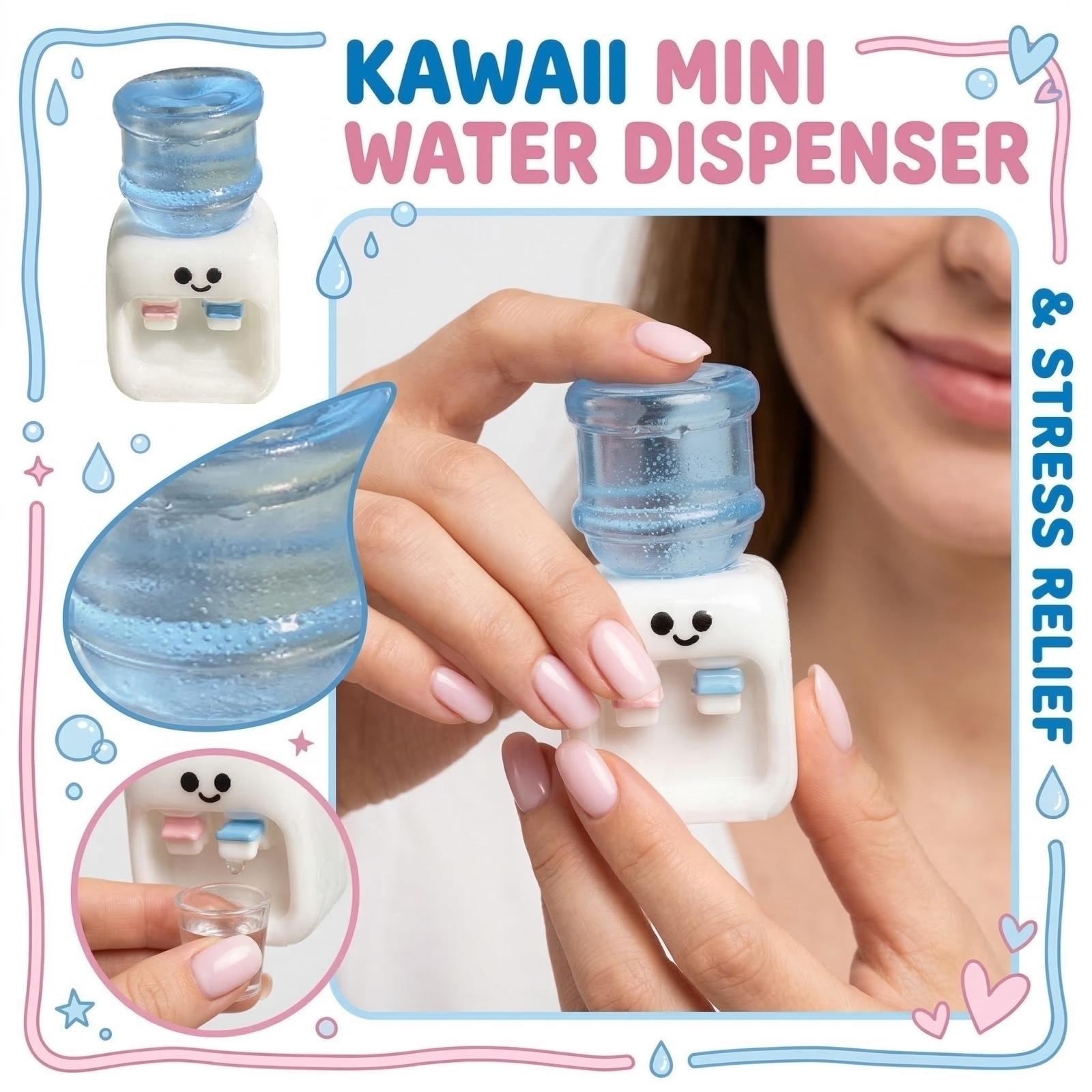 

Miniature Water Dispenser Figurine Resin Material Cute Design with Smiling Face and Dual Tap for Desk Decor Display One Size