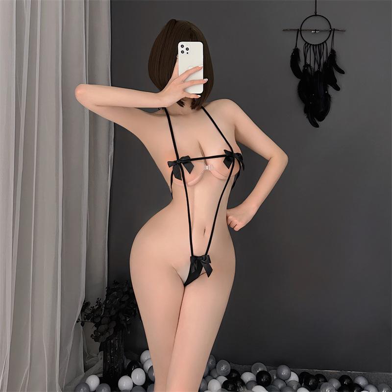 18+Adult Sexy Lingerie Woman Role Play Toys Crotchless Backless Hollow Deep V Open Bra Erotic Costume Bodysuit Sex Porno Tooys