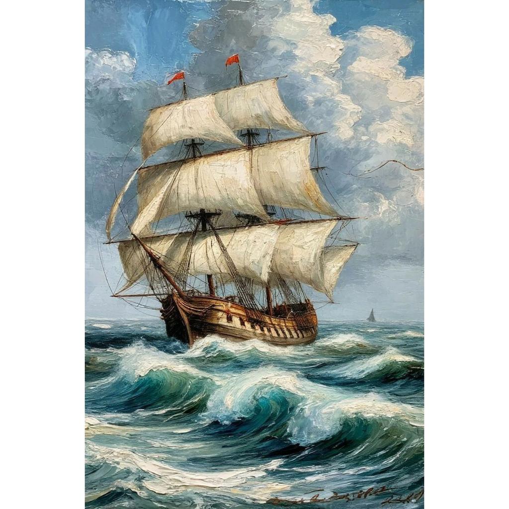 Vintage Nautical Metal Wall Art, Old Sailing Ship Pirate Decor, Home Wall Decor