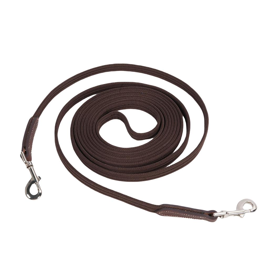 Horse Lunge Line with Rotating Snap Buckle Cowhide Webbing Comfortable Grip Long Horse Training Rope for Daily Training