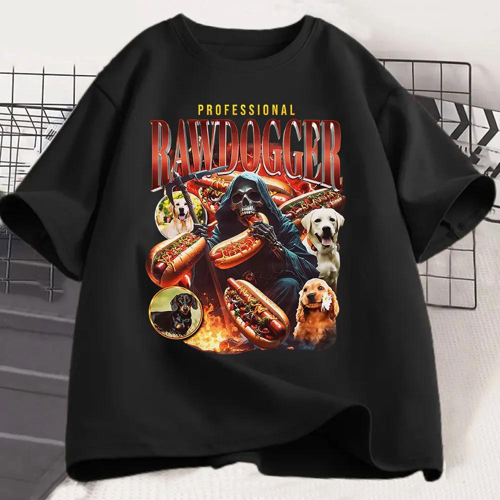 

Professional Rawdogger Funny Meme Hot Dog Skeleton Graphic T Shirt Gothic Women Short Sleeve Tshirt Tops Aesthetic Clothes S