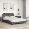 VidaXL Bed Frames with Headboard, Upholstered Bed with Cushion, Double Bed, Adult Bedroom Bed, Modern, Grey 120x200 Cm 3208085