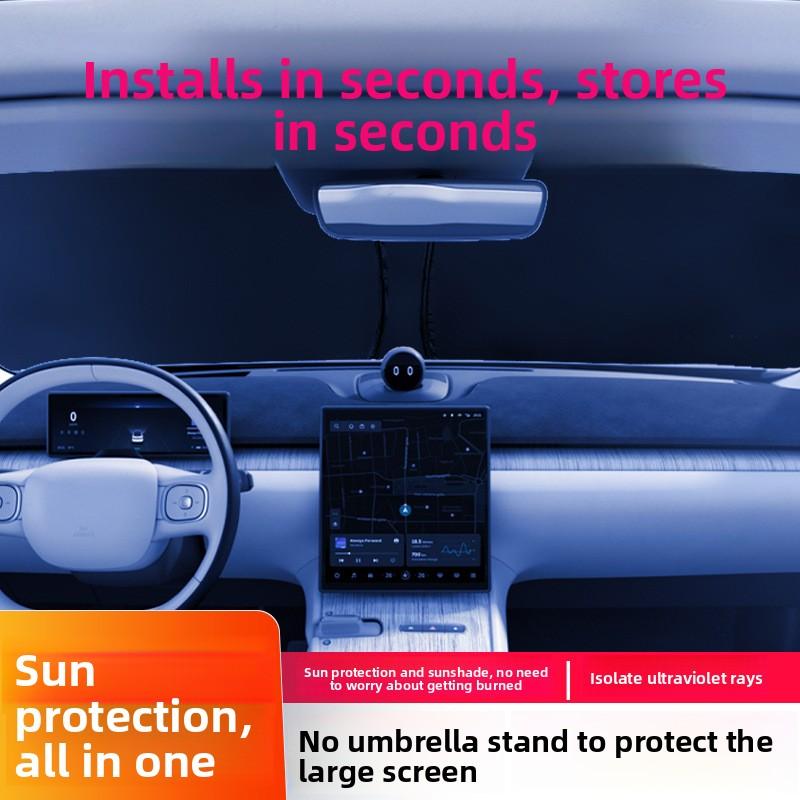 Foldable Car Windscreen Sunshade Heat-Insulating Thickened Sun Protection Curtain
