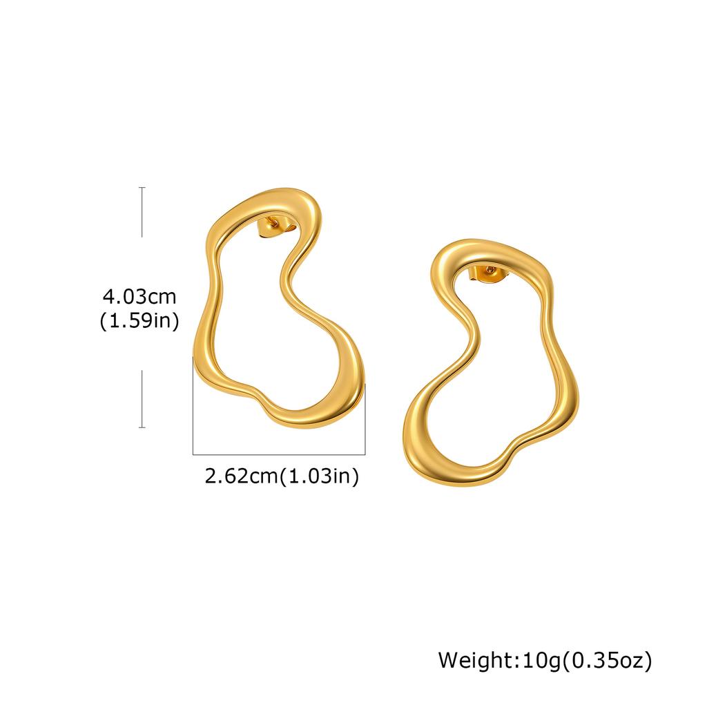 Unique Stainless Steel Stud Earring for Women, 18K Gold Color Plated Geometric Statement Earring Jewelry Wholesale