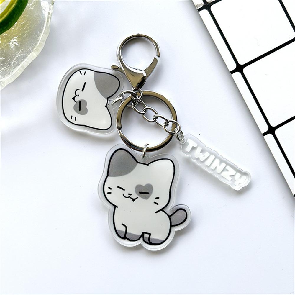 3PCS KPOP ITZY Acrylic Double-sided Keychain Twinzy Cartoon Keyring Yeji Lia Ryujin BORN TO BE World Concert Fans Collection