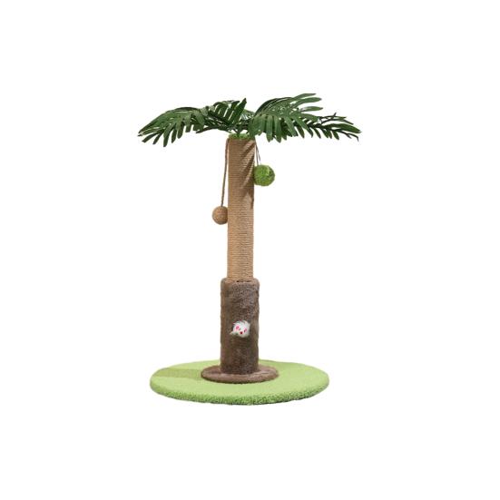 Cat Toy Realistic Coconut Tree Shape Scratching Post with Sisal Claw Grinding Column Hanging Balls Interactive Cat Scratcher