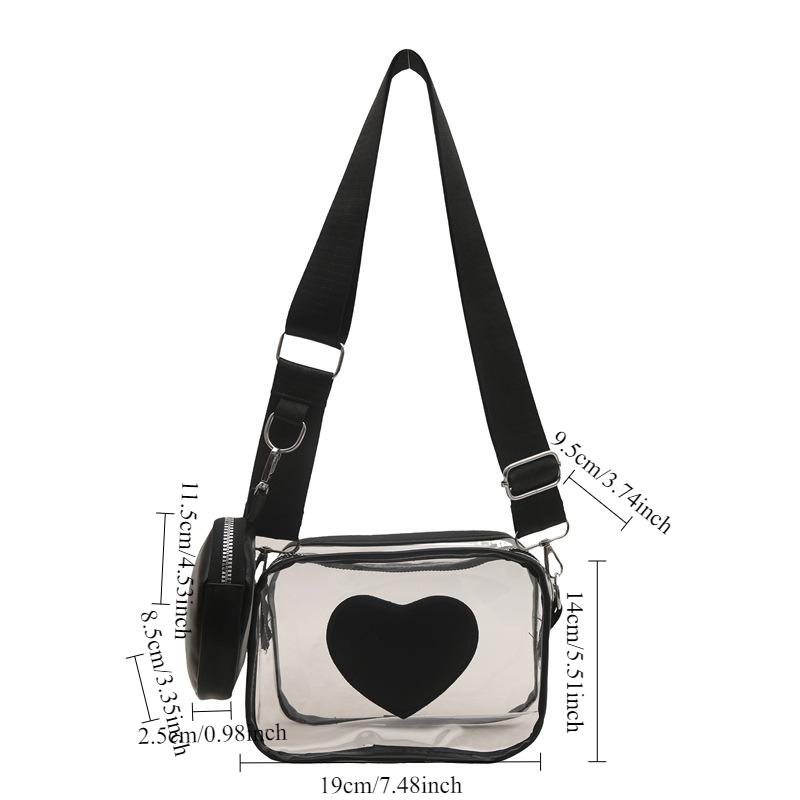 New Wide Shoulder Strap PVC Bag for Women, Casual and Simple Small Fresh Transparent Jelly Bag, Single Shoulder Crossbody Bags