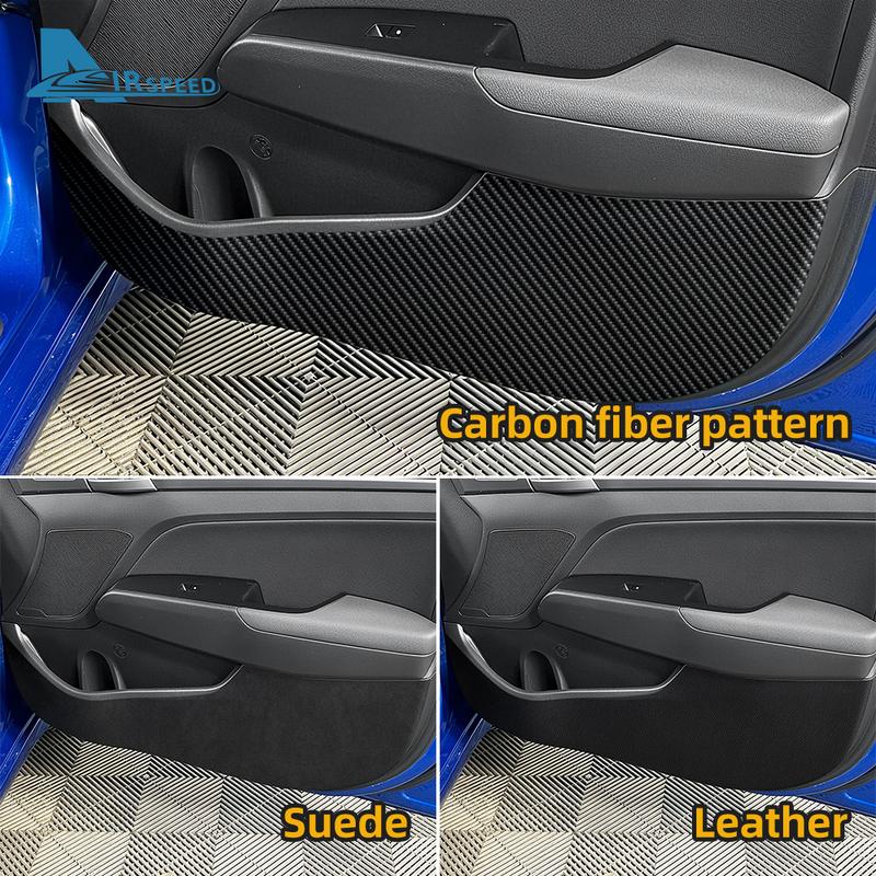 Door Anti-kick Pad For Hyundai ELANTRA  2017 2018   LHD RHD Car Leather Carbon Mat Trim Accessories